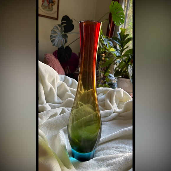 Source Unknown Other - Multi-Colored MCM Art Glass Vase Extraordinary Vivid Spectrum of Colors …